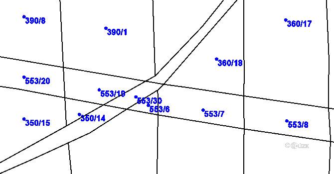 Parcela st. 553/29 v KÚ Skrýchov u Opařan, Katastrální mapa