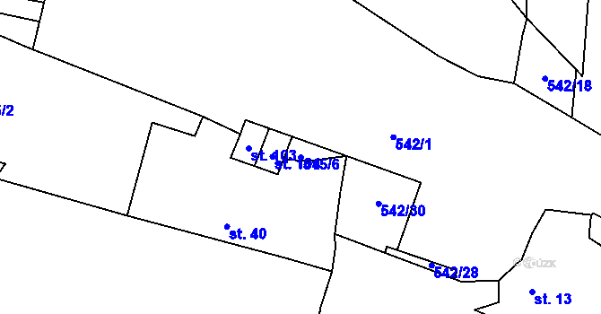 Parcela st. 515/6 v KÚ Skrýchov u Opařan, Katastrální mapa