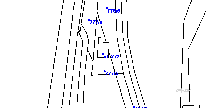 Parcela st. 272 v KÚ Skryje nad Berounkou, Katastrální mapa