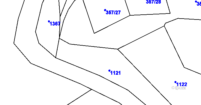 Parcela st. 357/33 v KÚ Skryje nad Berounkou, Katastrální mapa