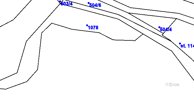 Parcela st. 524/14 v KÚ Skryje nad Berounkou, Katastrální mapa