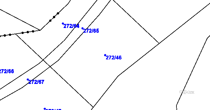 Parcela st. 272/46 v KÚ Sirákovice, Katastrální mapa
