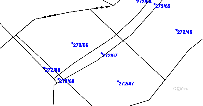 Parcela st. 272/67 v KÚ Sirákovice, Katastrální mapa