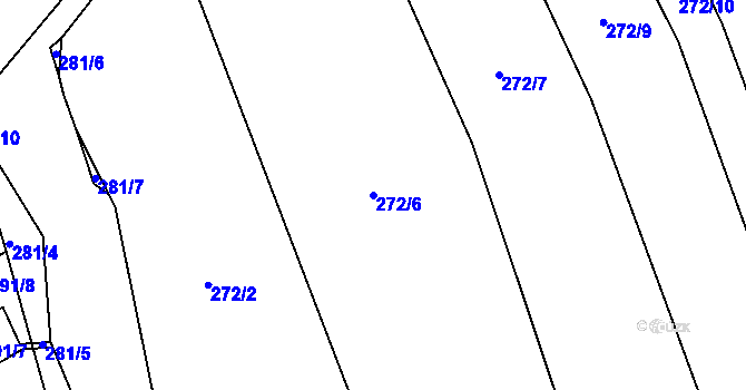 Parcela st. 272/6 v KÚ Sirákovice, Katastrální mapa