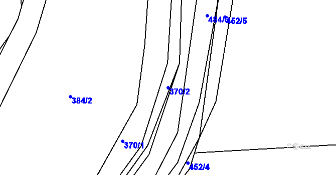 Parcela st. 370/2 v KÚ Sirákovice, Katastrální mapa