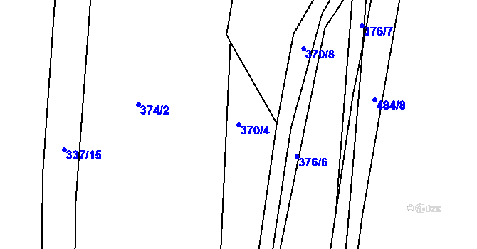 Parcela st. 370/4 v KÚ Sirákovice, Katastrální mapa