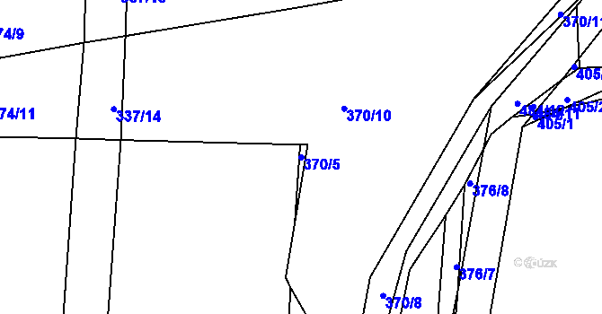 Parcela st. 370/5 v KÚ Sirákovice, Katastrální mapa