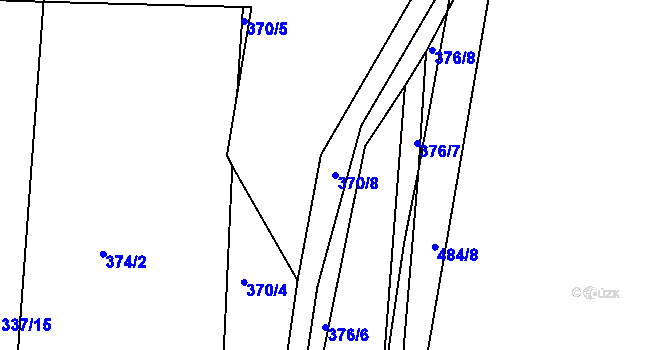 Parcela st. 370/8 v KÚ Sirákovice, Katastrální mapa