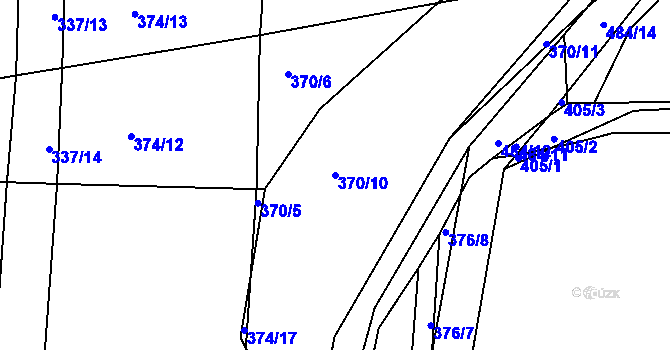 Parcela st. 370/10 v KÚ Sirákovice, Katastrální mapa