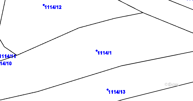 Parcela st. 1114/1 v KÚ Stupárovice, Katastrální mapa