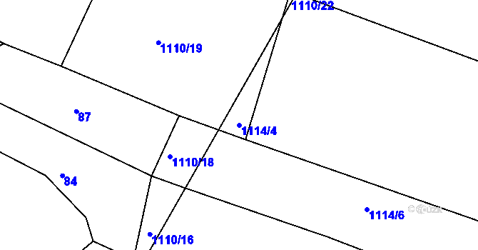 Parcela st. 1114/4 v KÚ Stupárovice, Katastrální mapa