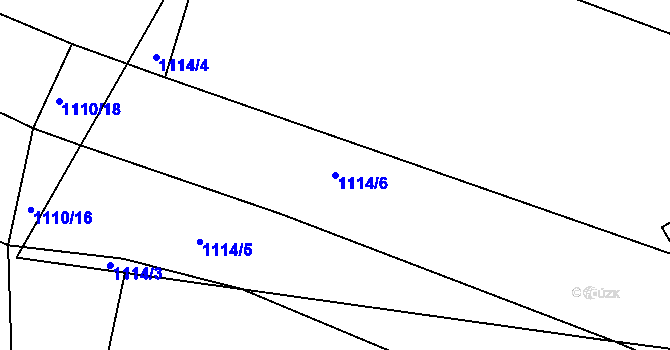 Parcela st. 1114/6 v KÚ Stupárovice, Katastrální mapa