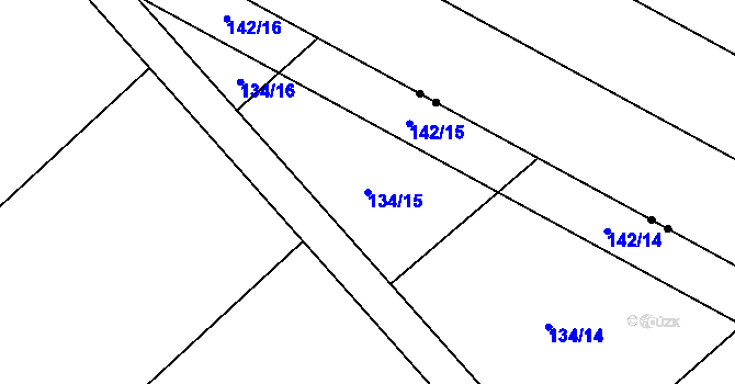 Parcela st. 134/15 v KÚ Lipňany u Skryjí, Katastrální mapa