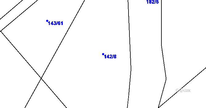 Parcela st. 142/8 v KÚ Lipňany u Skryjí, Katastrální mapa