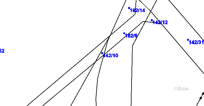 Parcela st. 142/10 v KÚ Lipňany u Skryjí, Katastrální mapa