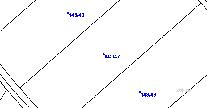 Parcela st. 143/47 v KÚ Lipňany u Skryjí, Katastrální mapa