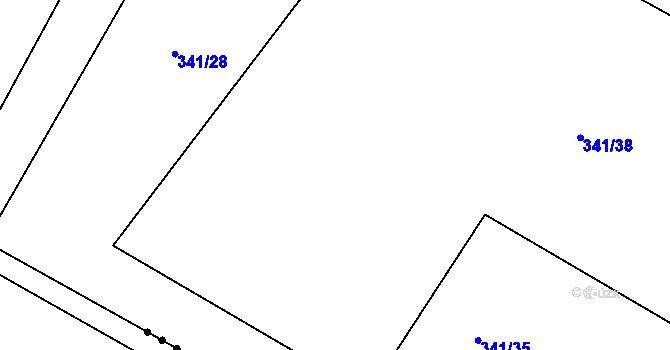 Parcela st. 341/23 v KÚ Skryje nad Jihlavou, Katastrální mapa