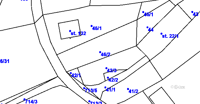 Parcela st. 46/2 v KÚ Skrýšov u Pelhřimova, Katastrální mapa