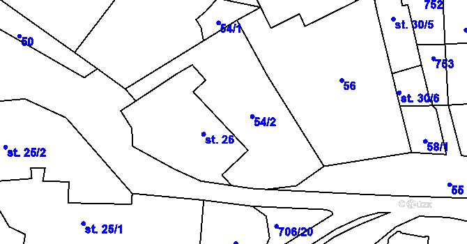 Parcela st. 49 v KÚ Skrýšov u Pelhřimova, Katastrální mapa