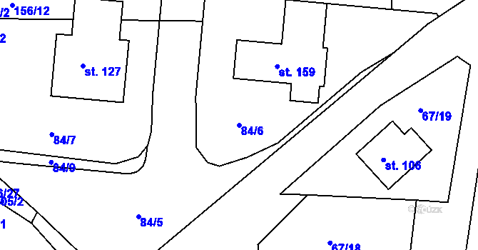 Parcela st. 84/6 v KÚ Skrýšov u Pelhřimova, Katastrální mapa