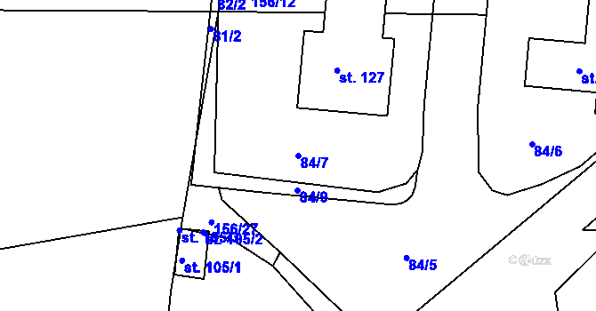 Parcela st. 84/7 v KÚ Skrýšov u Pelhřimova, Katastrální mapa
