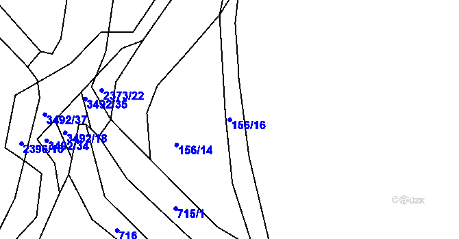 Parcela st. 156/16 v KÚ Skrýšov u Pelhřimova, Katastrální mapa