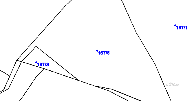 Parcela st. 167/5 v KÚ Skrýšov u Pelhřimova, Katastrální mapa