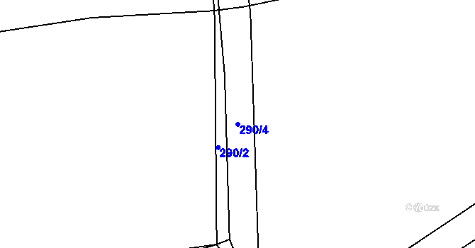 Parcela st. 290/4 v KÚ Skrýšov u Pelhřimova, Katastrální mapa