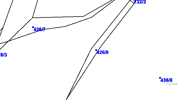 Parcela st. 426/9 v KÚ Skrýšov u Pelhřimova, Katastrální mapa