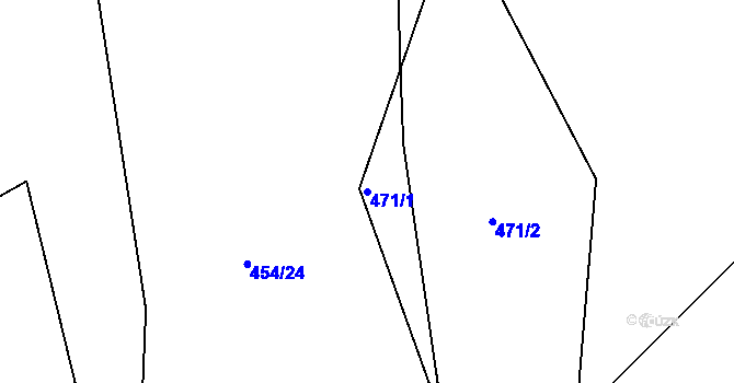 Parcela st. 471/1 v KÚ Skrýšov u Pelhřimova, Katastrální mapa