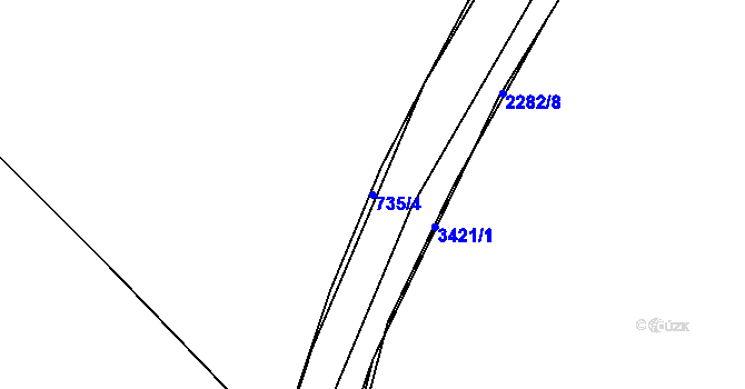 Parcela st. 735/4 v KÚ Skrýšov u Pelhřimova, Katastrální mapa