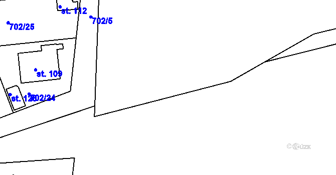 Parcela st. 749 v KÚ Skrýšov u Pelhřimova, Katastrální mapa