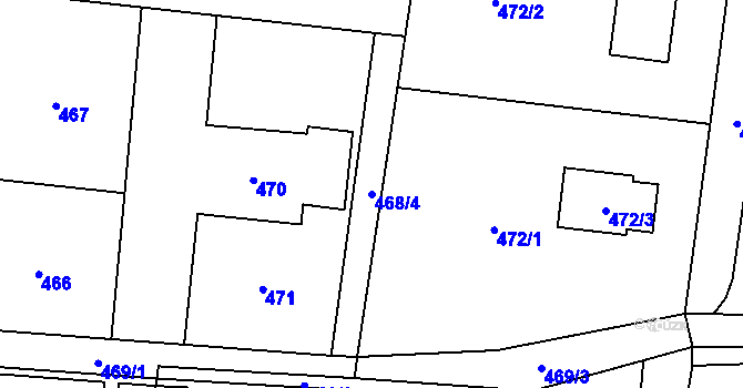 Parcela st. 468/4 v KÚ Skřečoň, Katastrální mapa