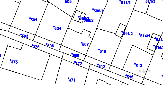 Parcela st. 507 v KÚ Skřečoň, Katastrální mapa
