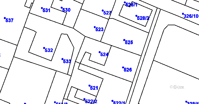 Parcela st. 524 v KÚ Skřečoň, Katastrální mapa