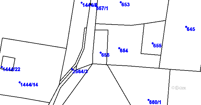 Parcela st. 656 v KÚ Skřečoň, Katastrální mapa