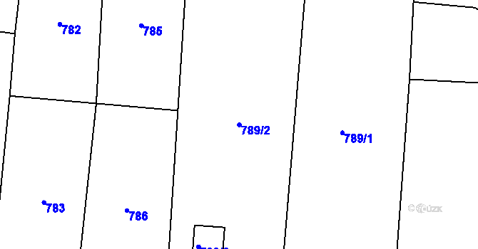 Parcela st. 789/2 v KÚ Skřečoň, Katastrální mapa