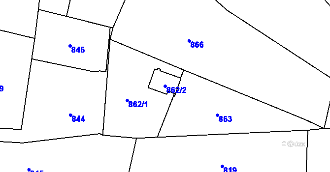 Parcela st. 862/2 v KÚ Skřečoň, Katastrální mapa