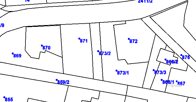 Parcela st. 873/2 v KÚ Skřečoň, Katastrální mapa
