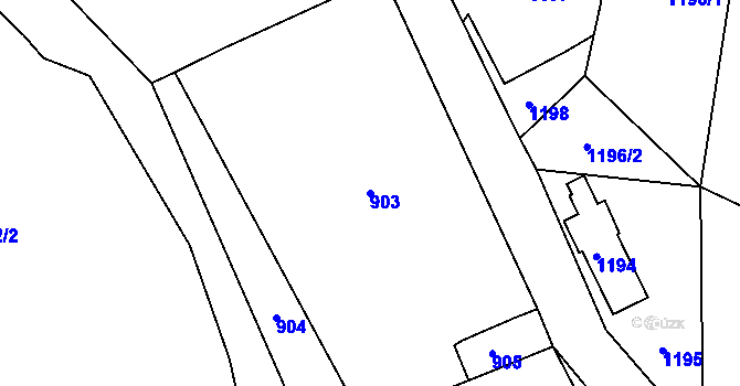Parcela st. 903 v KÚ Skřečoň, Katastrální mapa
