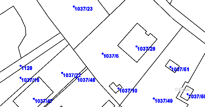 Parcela st. 1037/6 v KÚ Skřečoň, Katastrální mapa