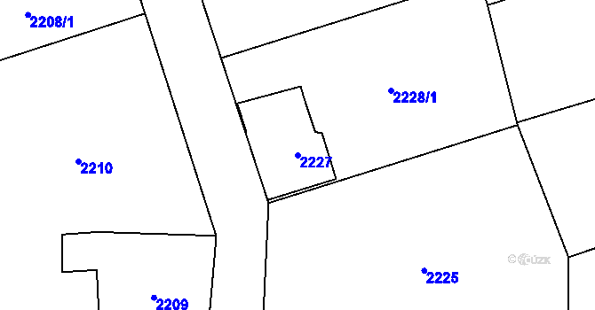 Parcela st. 2227 v KÚ Skřečoň, Katastrální mapa