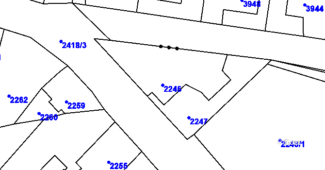 Parcela st. 2246 v KÚ Skřečoň, Katastrální mapa