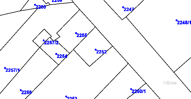 Parcela st. 2252 v KÚ Skřečoň, Katastrální mapa