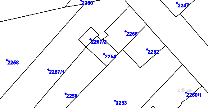 Parcela st. 2254 v KÚ Skřečoň, Katastrální mapa