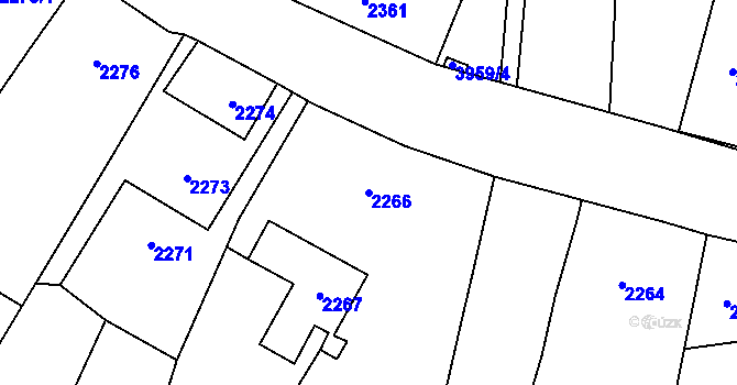 Parcela st. 2266 v KÚ Skřečoň, Katastrální mapa