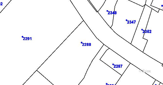 Parcela st. 2288 v KÚ Skřečoň, Katastrální mapa