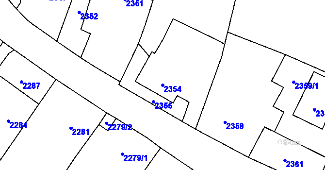 Parcela st. 2354 v KÚ Skřečoň, Katastrální mapa