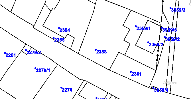 Parcela st. 2358 v KÚ Skřečoň, Katastrální mapa