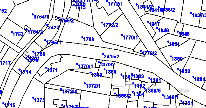 Parcela st. 2415/2 v KÚ Skřečoň, Katastrální mapa